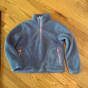 Crewcuts Sherpa periwinkle fleece pullover top size 10 sweatshirt